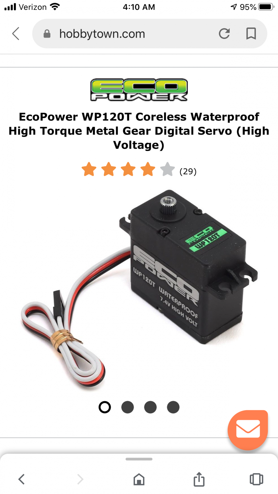 EcoPower WP120T Coreless Waterproof High Torque Metal Gear Digital