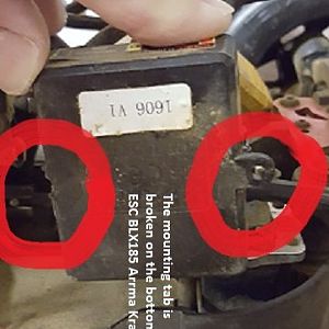 BLX ESC 185 - Broken mounting tab