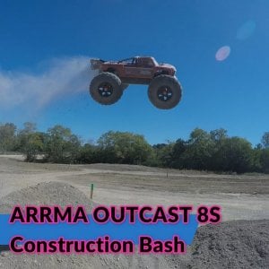Arrma Outcast 8s Construction Site Bash - Jumps, Flips and Full Throttle Sends!