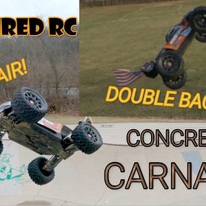 ARRMA KRATON 8S - "Concrete Carnage" BIG AIR, DOUBLE BACKFLIP Skatepark Bashing and hill jumping.