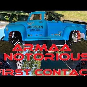 Arrma notorious: first contact. stunting in style with Arrma's stunt truck, triple flip onboard