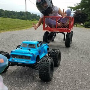 How Strong is the Arrma Notorious? How Fast Can it Pull the Red Wagon? RC Pulling Speed Test